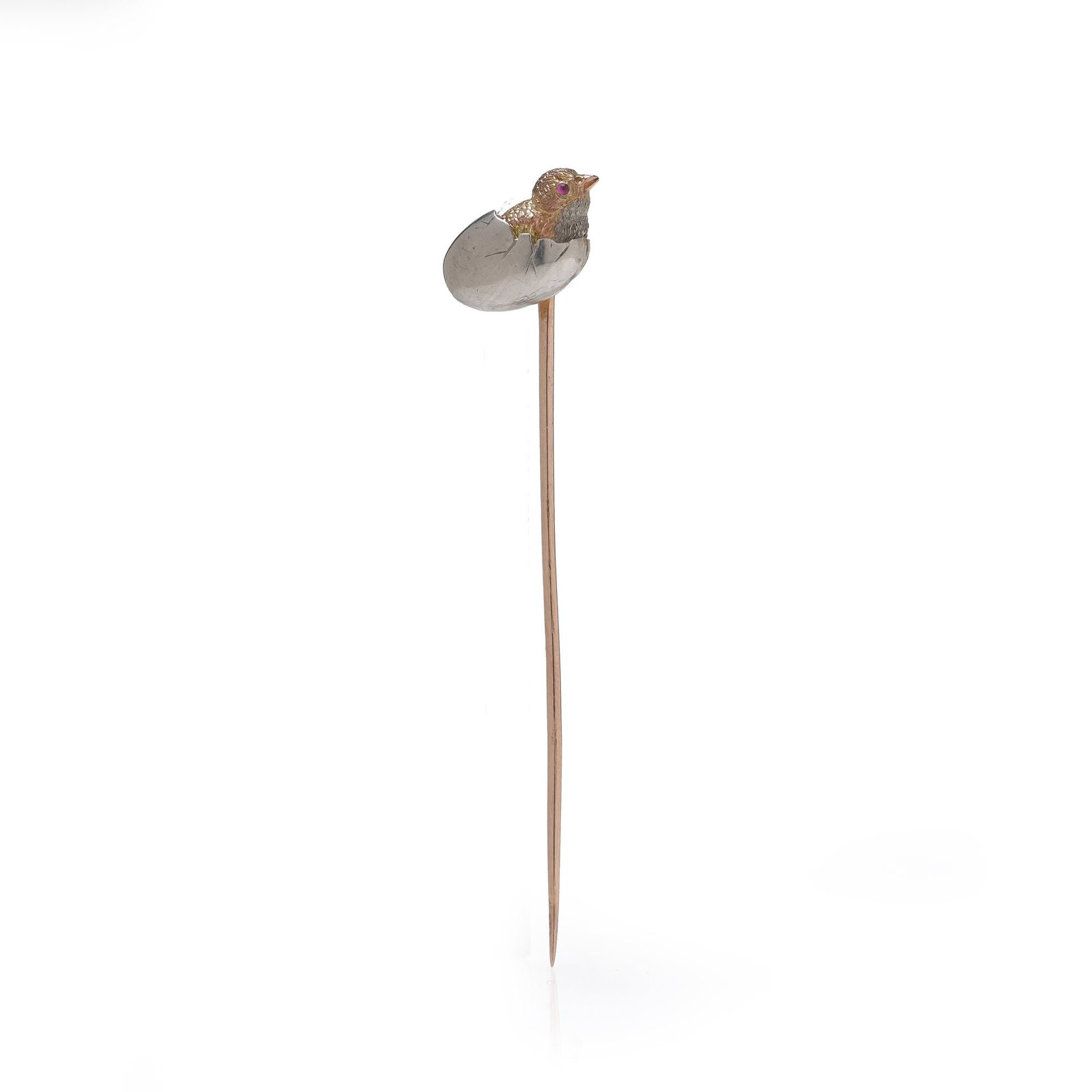 Early 20th Century 9KT Gold Chick in Egg Stick Pin (1 of 6)