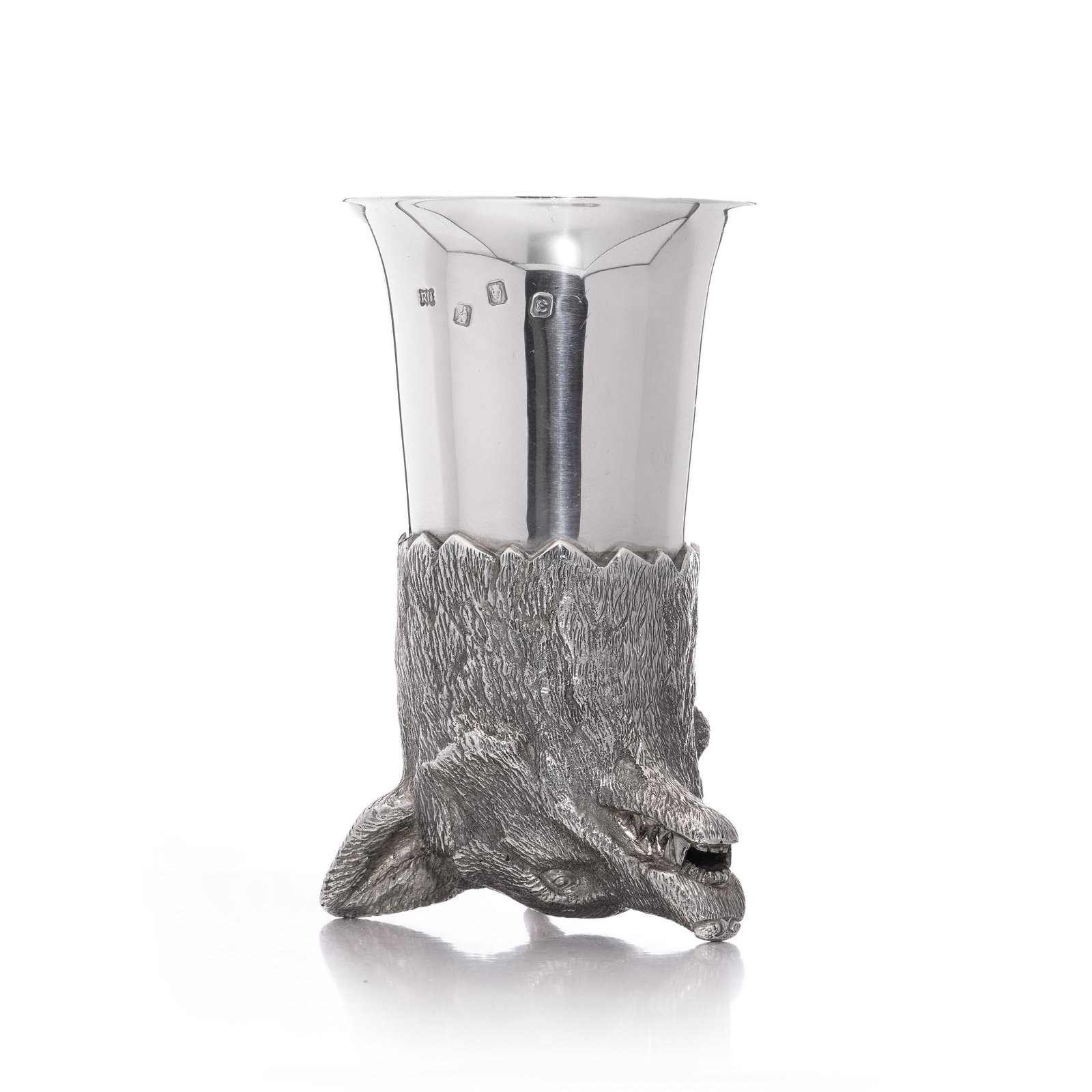 Royal Irish Silver Co. Sterling Silver-Gilt Wolf Stirrup Cup, 1972 (1 of 15)