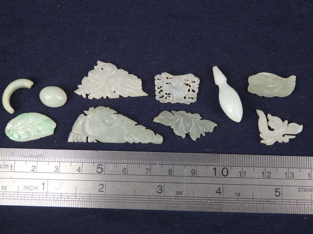 $5 Antique group of 10pcs hard stone/jade/jadite (1 of 10)