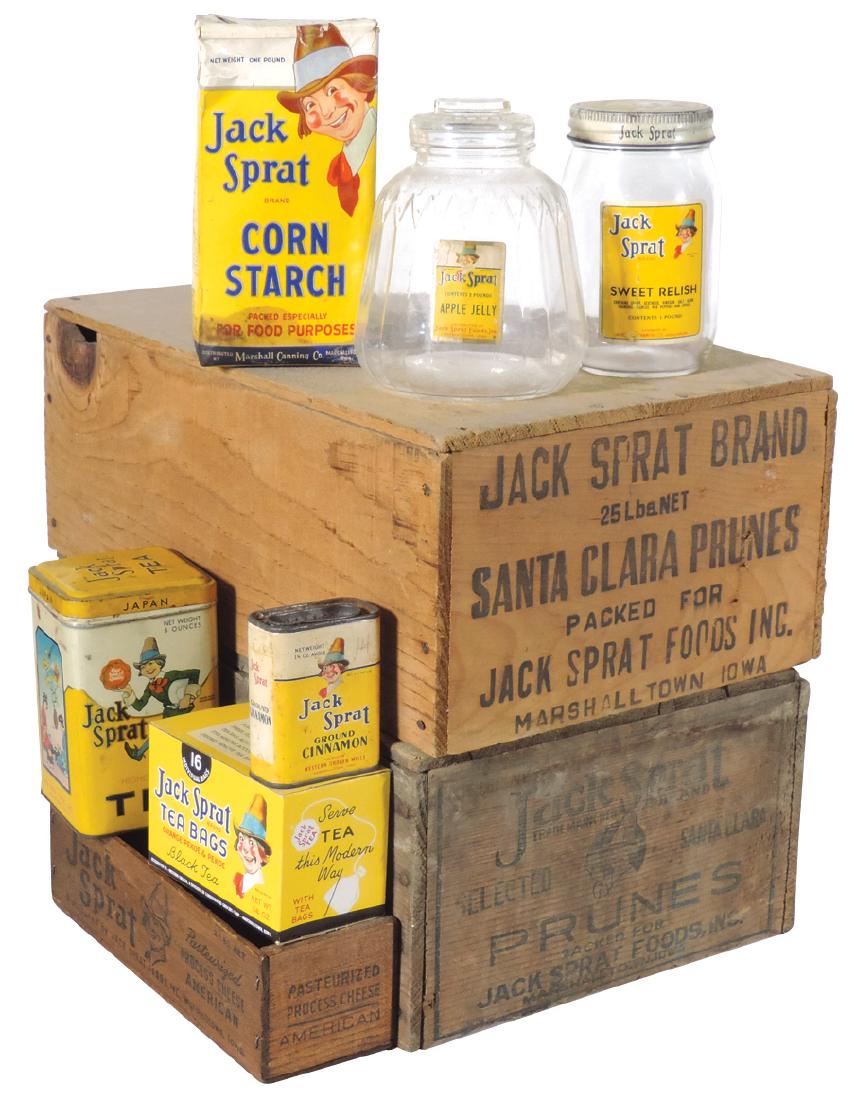Advertising tins, boxes, etc (9), all Jack Sprat, most: Advertising tins, boxes, etc (9), all Jack Sprat, most in VG cond, up to 6"H x 16"L.