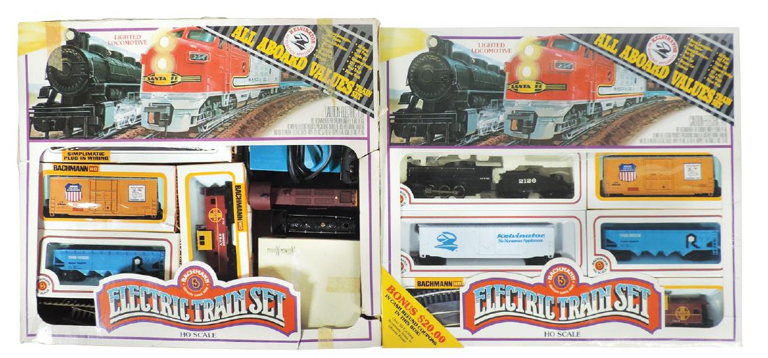 Toy train sets (2), Bachman HO Scale, VG/Exc cond,: Toy train sets (2), Bachman HO Scale, VG/Exc cond, boxes Fair/VG.