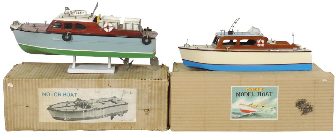 Toy Boats (2), Japanese Ito Cruisers, Wood, Battery