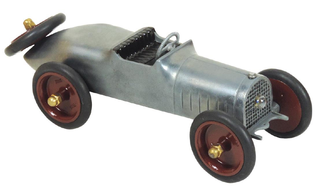 Toy race car, Faith Mfg Co., Chicago, IL, c.1930's,: Toy race car, Faith Mfg Co., Chicago, IL, c.1930's, repainted diecast aluminum, Exc cond, 11"L.