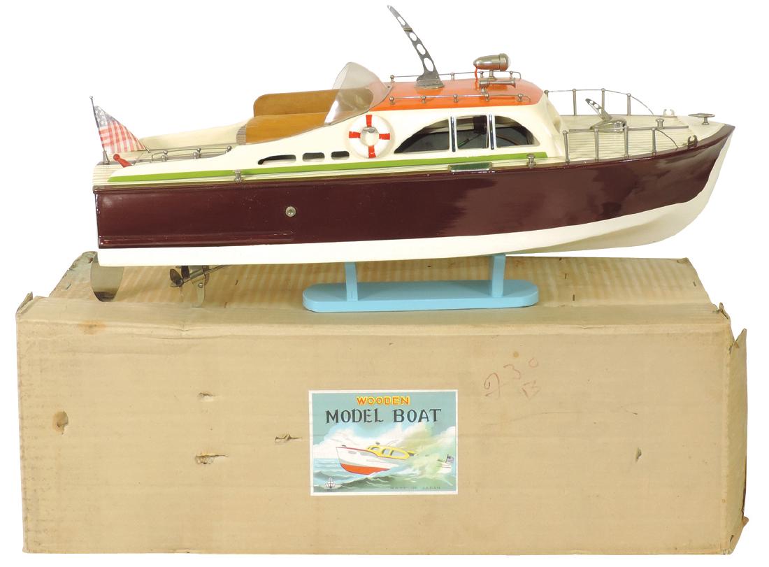 Toy boat, Japanese ITO cruiser, wood, battery powered,: Toy boat, Japanese ITO cruiser, wood, battery powered, Exc cond w/VG box, 22"L.