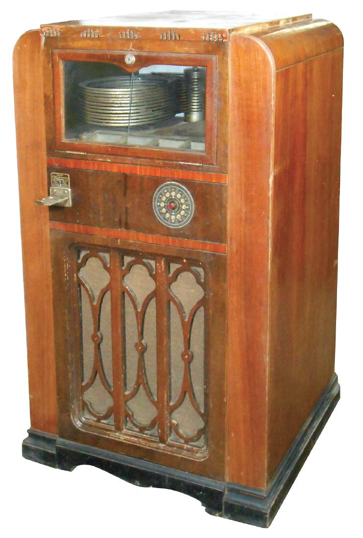 Coin-operated jukebox, Wurlitzer P-30, Extremely Rare: Coin-operated jukebox, Wurlitzer P-30, Extremely Rare (less than 10 known), c.1935, VG orig cosmetic cond, looks largely complete, 50"H x 29"W x 24"D.