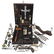 Vampire kit, wood & leather case w/ornate brass - 2