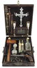 Vampire kit, wood & leather case w/ornate brass - 3