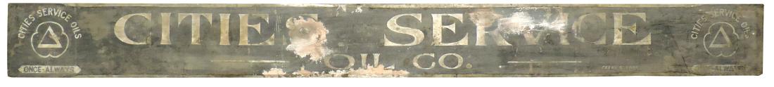 Petroliana sign, Cities Service Oil Co., wood w/beveled (1 of 1)