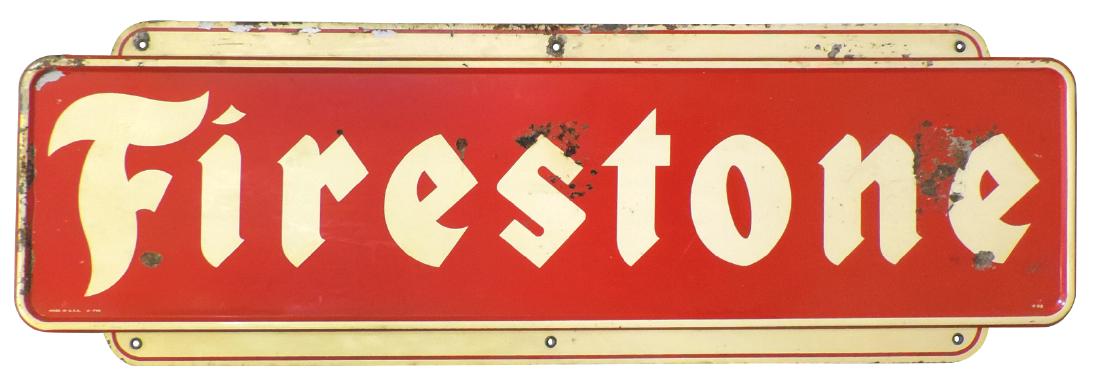 Tire sign, Firestone, self-framed diecut metal, marked (1 of 1)