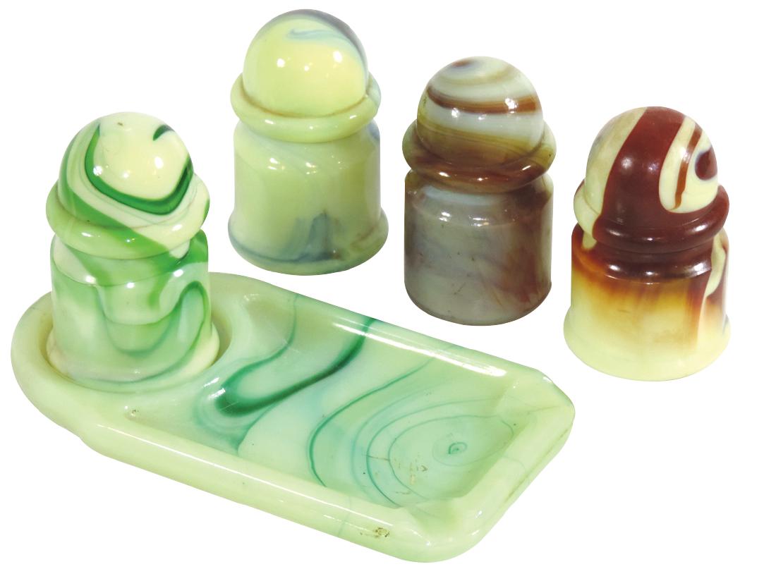 Automotive ashtrays (4), HouzeX slag glass, (1 of 1)