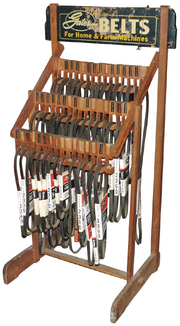 Automotive or implement belt display rack, Gates Belts