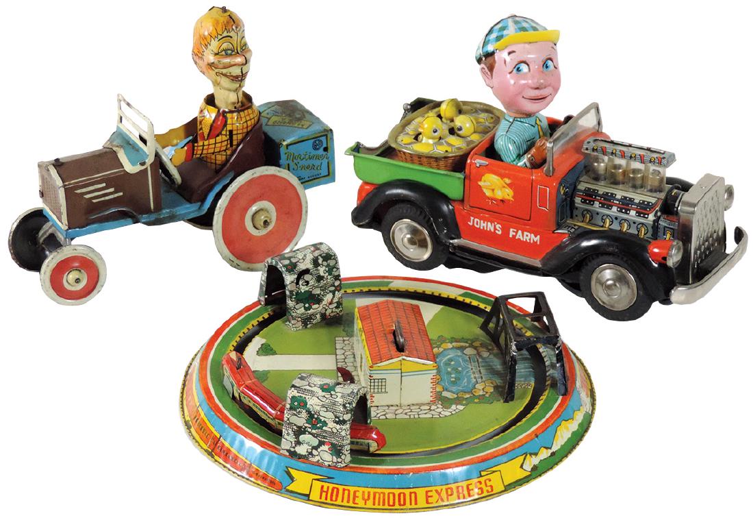 Toys (3), Marx "Honeymoon Express", litho on tin, Exc