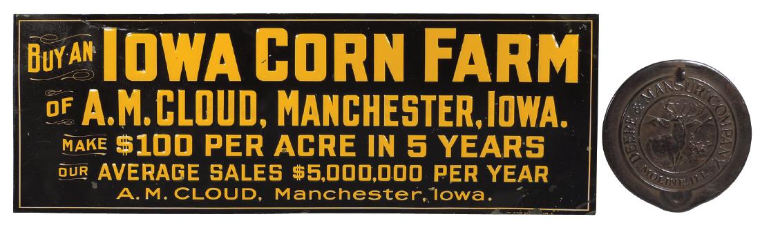 John Deere planter box cover, cast iron, "patented (1 of 1)