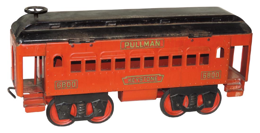 Toy train car, Keystone Pullman #6800, pressed steel, (1 of 1)