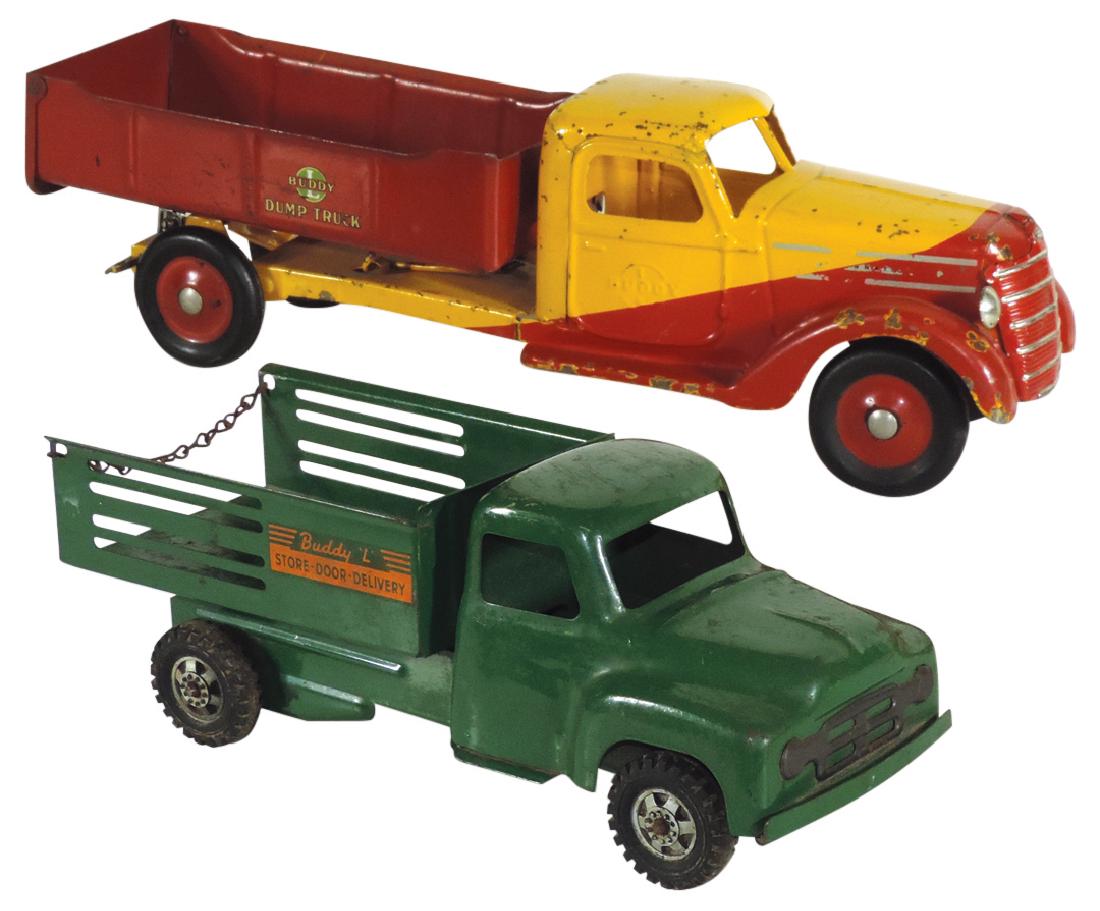 Toy trucks (2), Buddy "L" delivery & dump truck, (1 of 1)