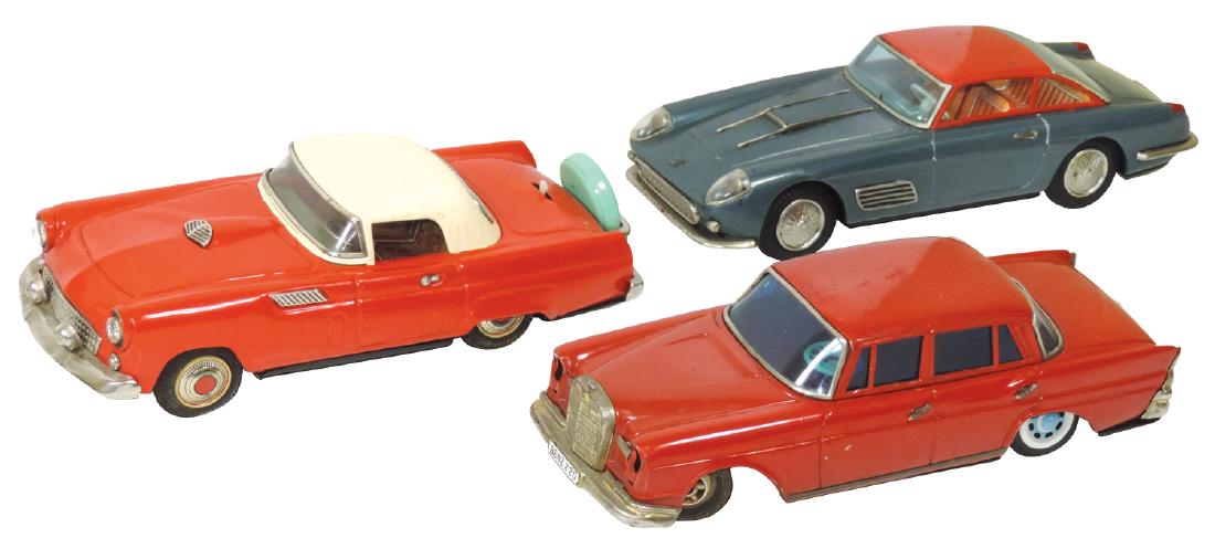 Toy cars (3), Ferrari, Mercedes Benz 220 & Thunderbird, (1 of 1)