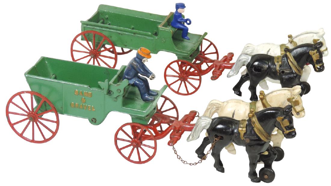 Toys (2), Kenton horse-drawn wagons, Sand & Gravel & (1 of 1)