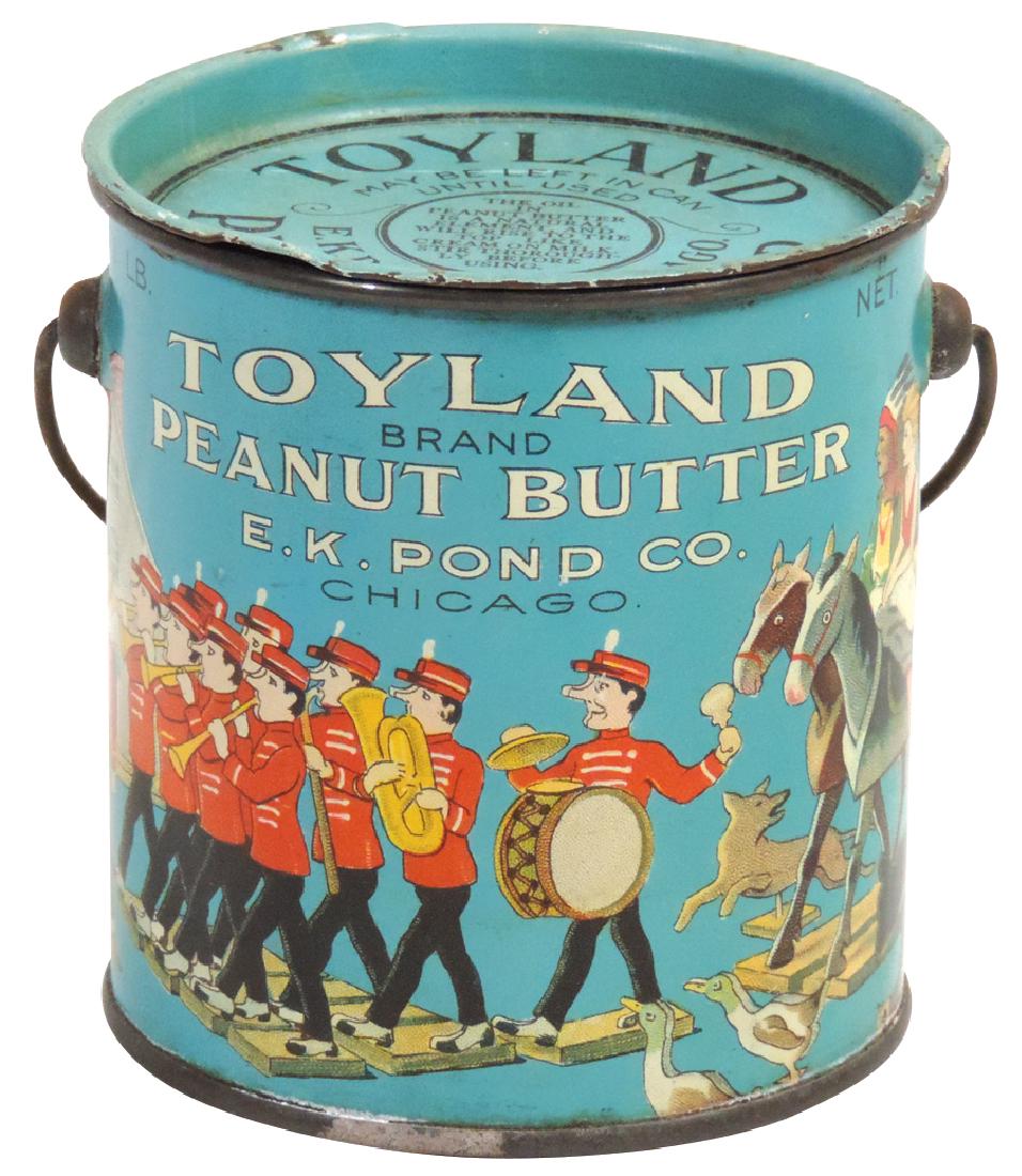 Peanut Butter pail, Toyland Brand 1-lb. tin, Exc cond, (1 of 1)