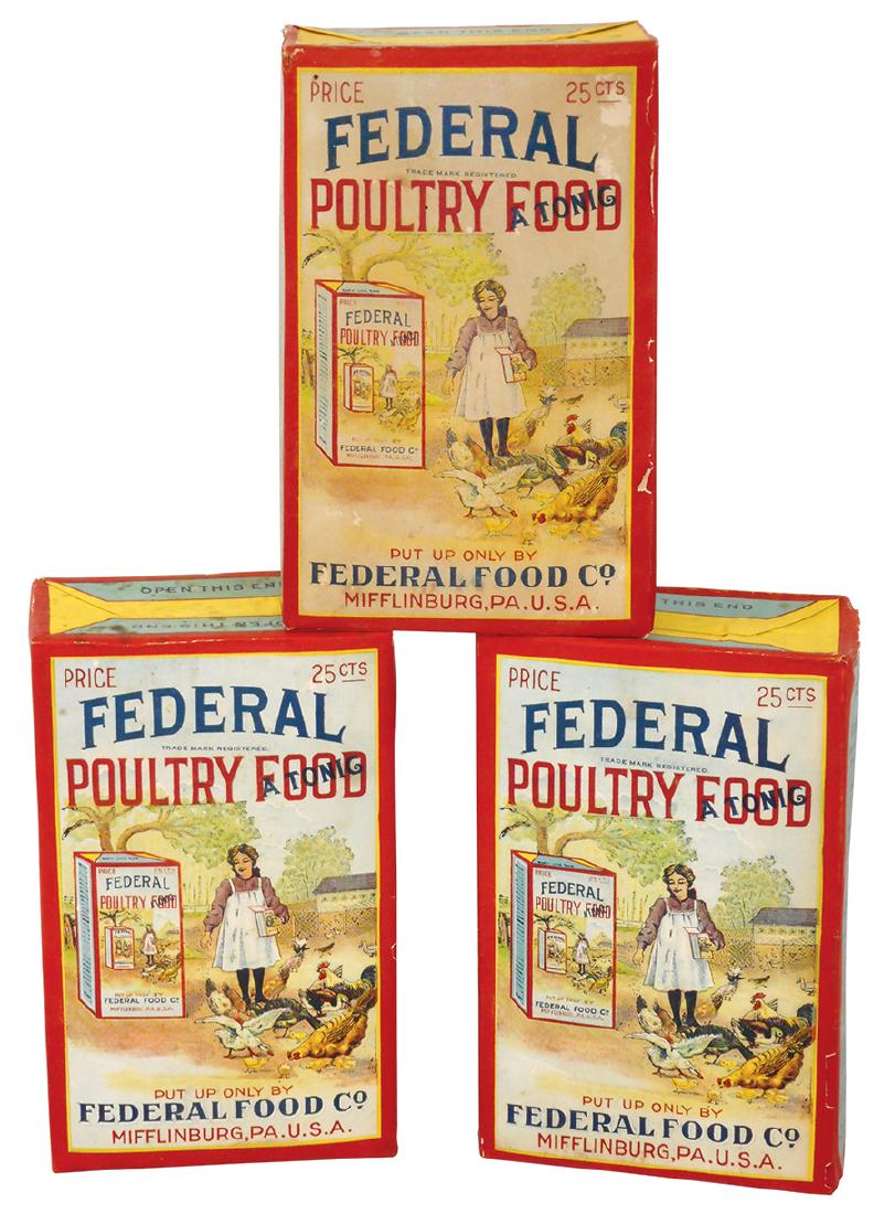 Poultry feed boxes (3), Federal Poultry Remedy (1 of 1)