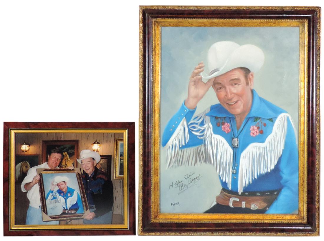 Roy Rogers oil on canvas, hand-painted portrait of Roy, (1 of 1)