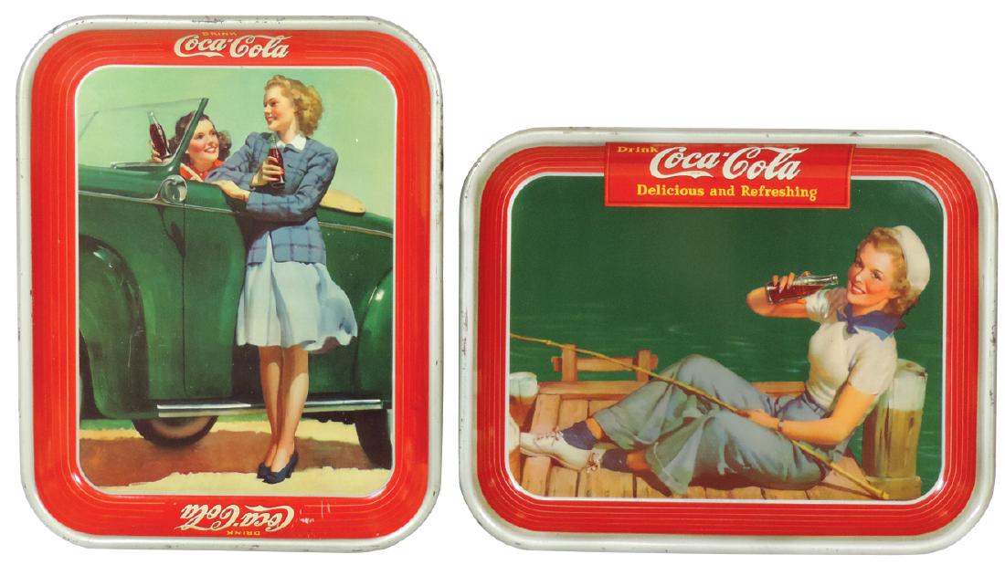 Coca-Cola serving trays (2), 1940 Sailor Girl & 1942 (1 of 1)