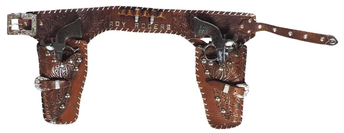 Roy Rogers holster set, fancy tooled leather holster (1 of 1)
