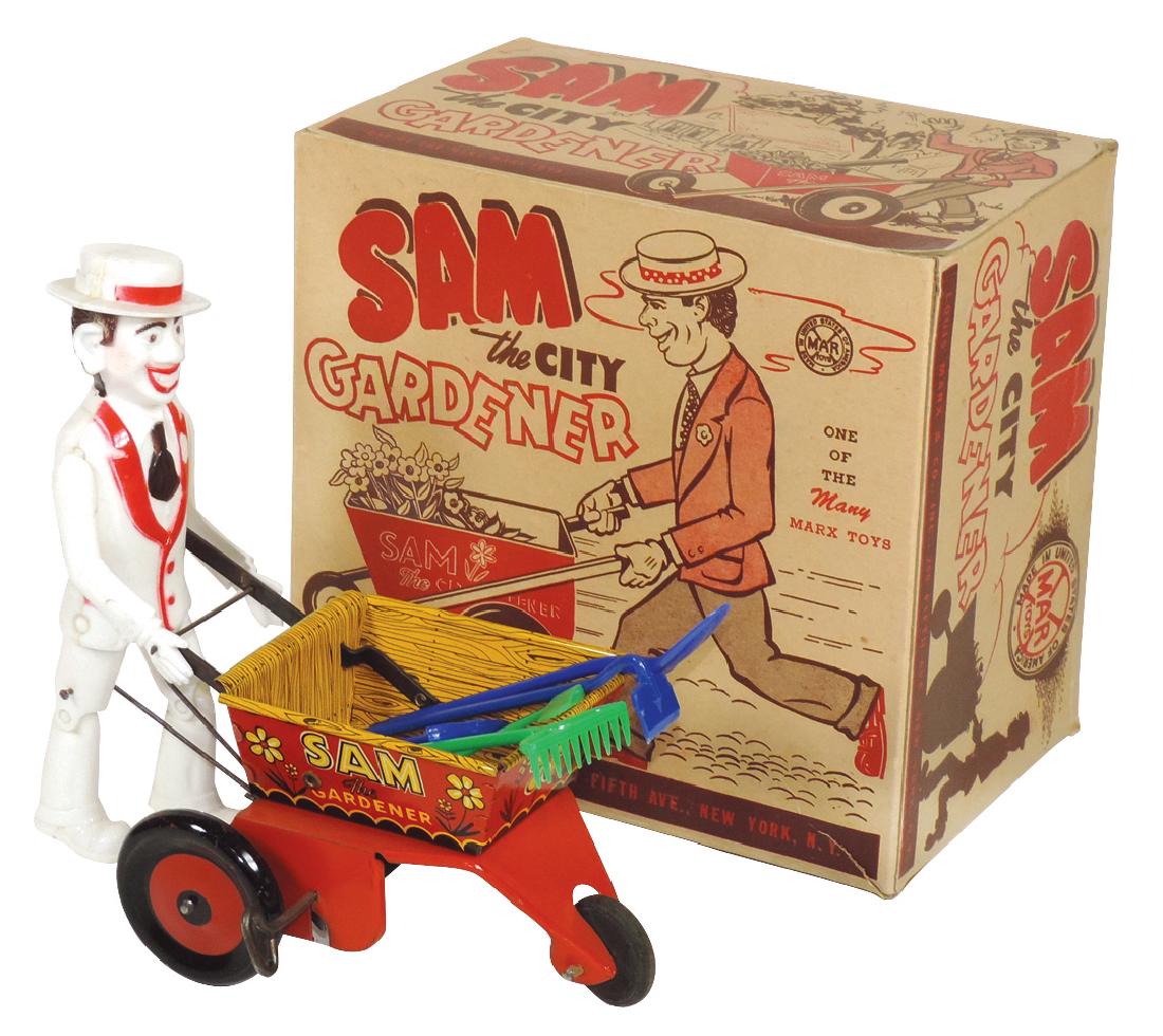 Toy, Sam the City Gardener, Marx tin windup, incl (5) (1 of 1)