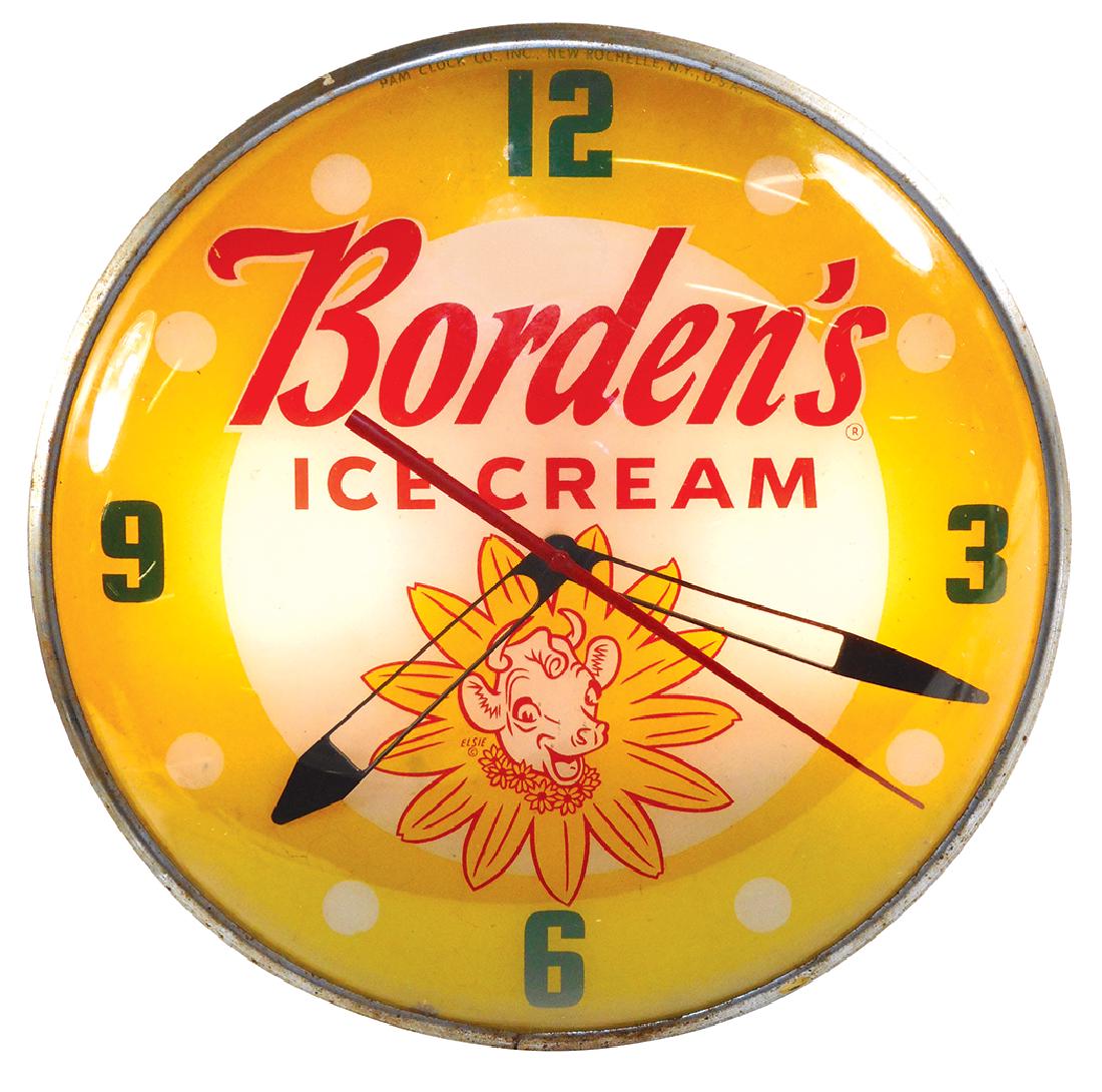 Ice cream clock, Borden's light-up, pictures Elsie the (1 of 1)