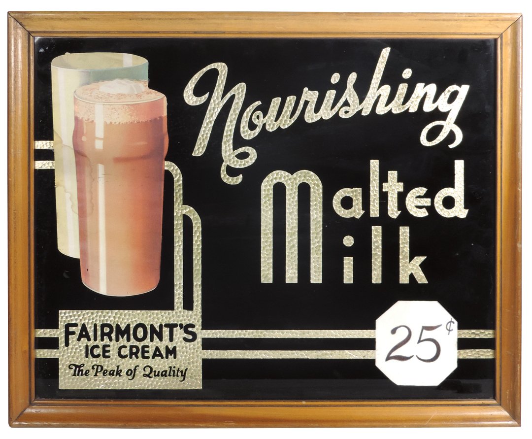 Ice cream sign, Fairmont's Ice Cream Nourishing Malted (1 of 1)