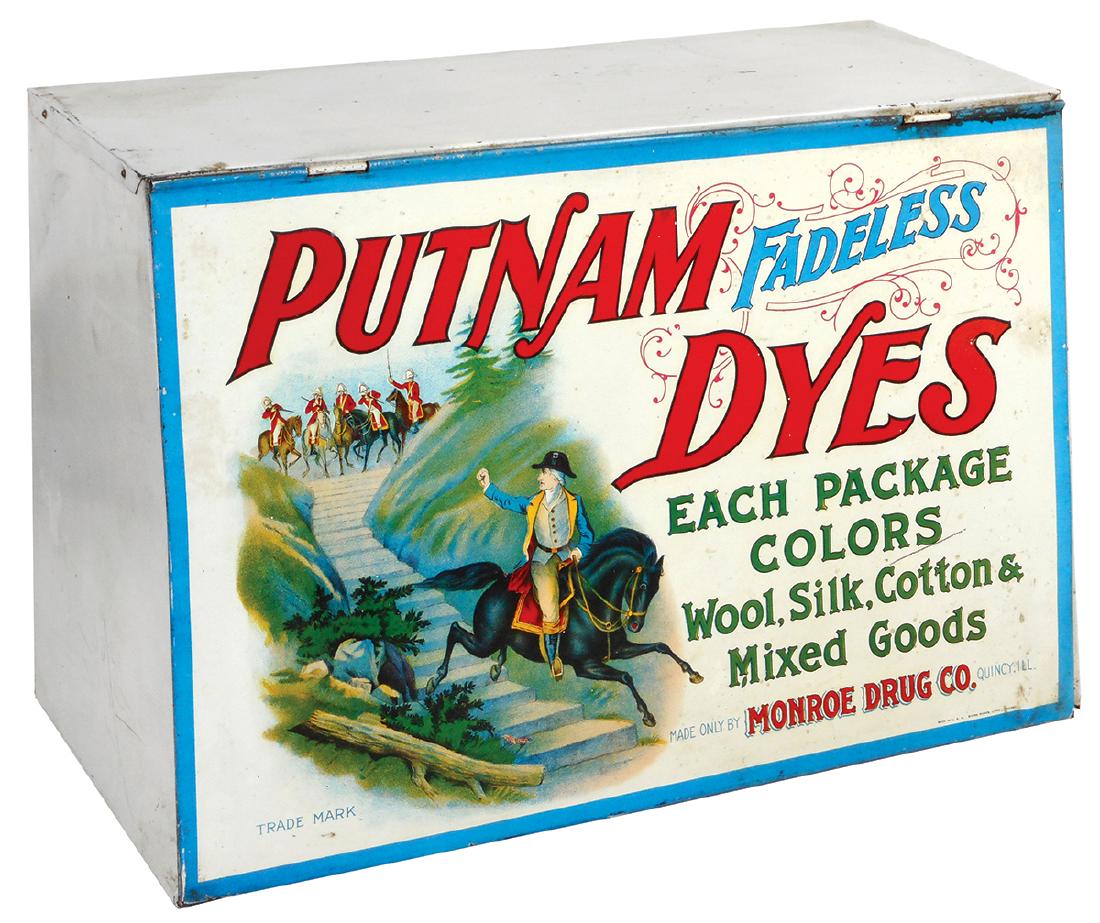 Country store Putnam Dyes cabinet, Shonk Works litho on (1 of 3)