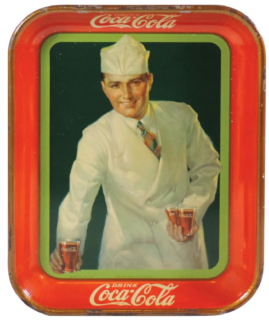 Coca-Cola serving tray, 1927 Soda Jerk, fountain sales, (1 of 1)