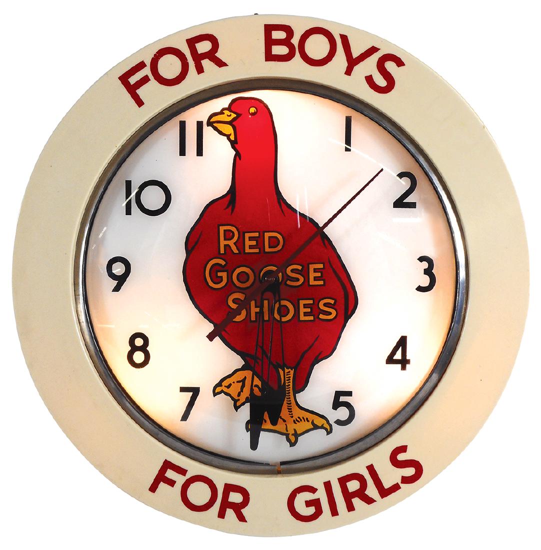 Shoe store light-up clock, Red Goose Shoes for Boy & (1 of 2)