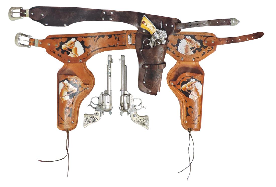 Toy cap guns & holsters (2), Lasso-em Bill guns by Geo. (1 of 1)