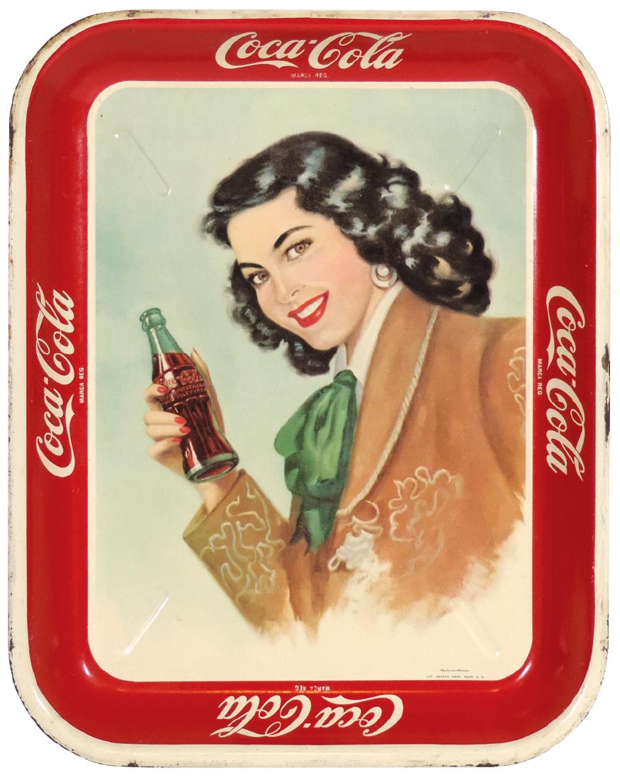 Coca-Cola Mexican serving tray, 1940's, litho on metal, (1 of 1)