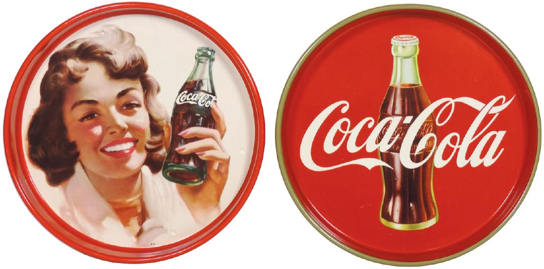 Coca-Cola Mexican serving trays (2), 1953 & 1954, litho (1 of 1)