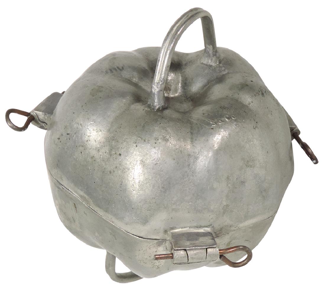 Ice cream mold, apple, S & Co, pewter, 3 pt size, Exc (1 of 2)