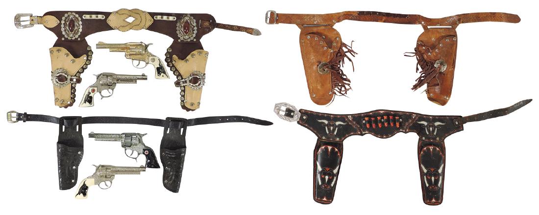 Toy cap guns & holsters, 2-tone brown leather double (1 of 1)