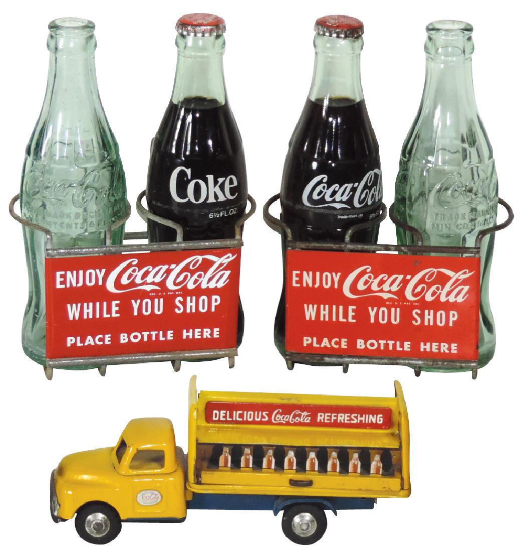 Coca-Cola bottle carriers & toy truck (4), (1) shopping (1 of 1)