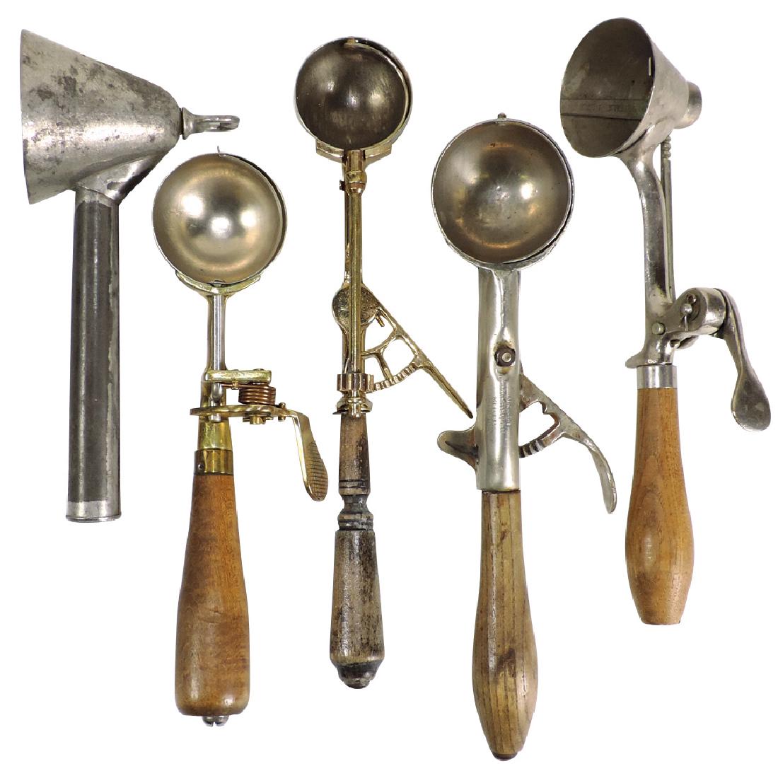 Ice cream dippers (5), assorted round & conical, (2) (1 of 1)