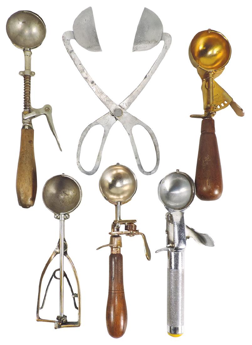 Ice cream dippers (6), assorted round & conical, (1 of 1)