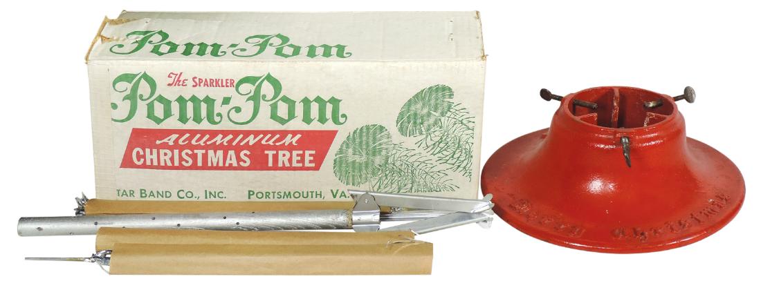 Aluminum Christmas tree & stand,  The Sparkler Pom-Pom (1 of 1)