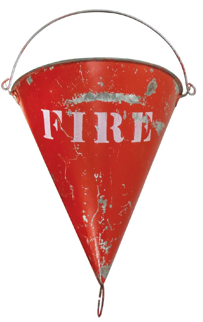 Railroad fire bucket, painted galvanized metal (1 of 1)