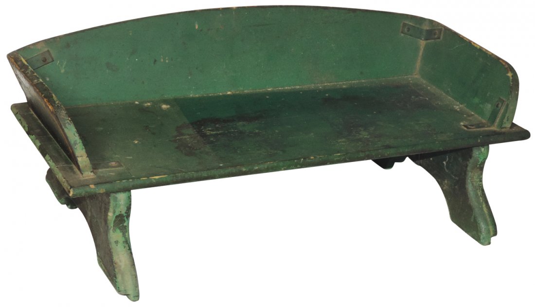 Children's wagon seat, Studebaker Junior, wood w/orig (1 of 2)