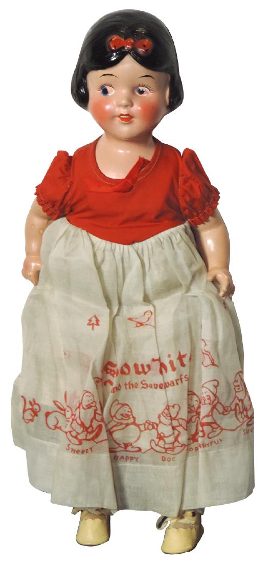 Doll, Snow White, Ideal, orig clothing w/The Seven: Doll, Snow White, Ideal, orig clothing w/The Seven Dwarfs, stamped on back, VG+ cond, 18"H.