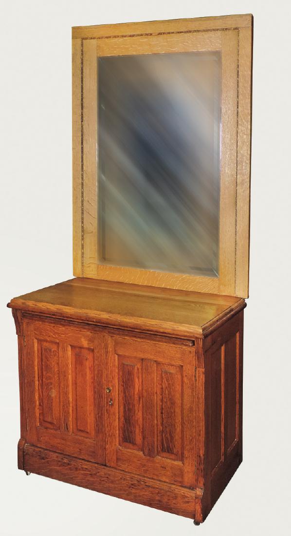 Barbershop cabinet w/mirror, Koken Barber Supply Co, (1 of 1)