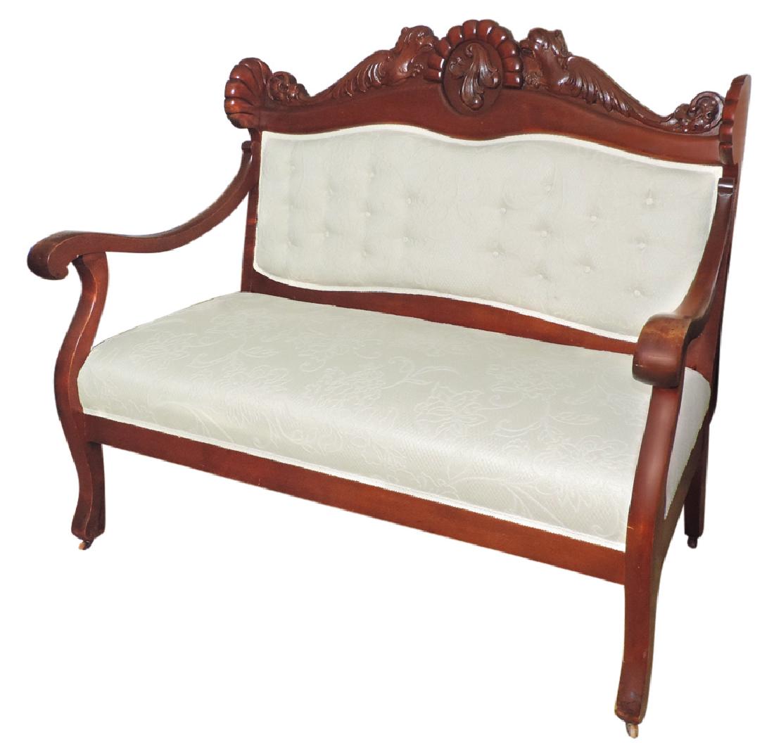 Furniture, 3-pc matching set; settee, lady & (1 of 2)