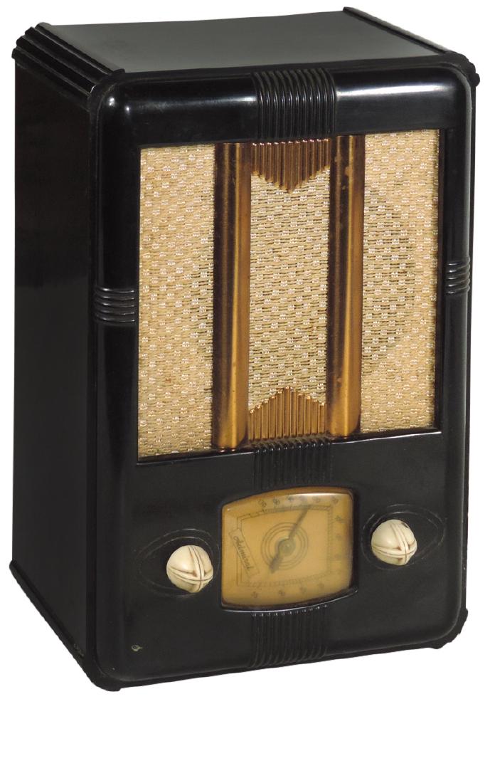 Radio, Admiral, Model 990-6Y, Bakelite, brown, c.1938, (1 of 1)