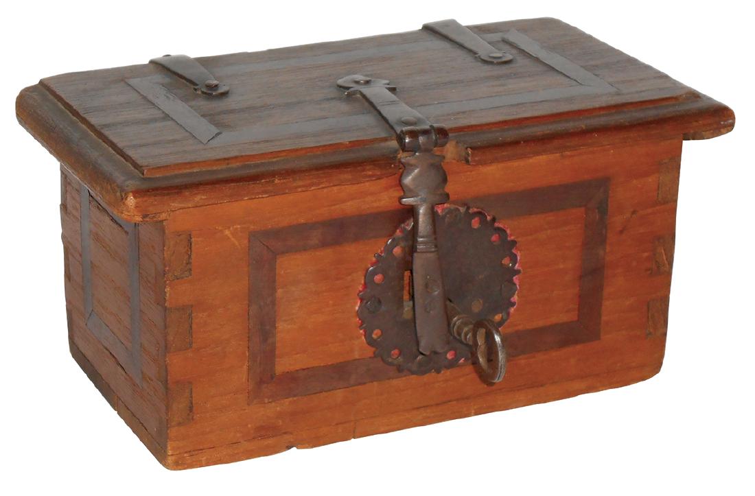 Arts & Crafts wood document box, dovetailed pine (1 of 1)