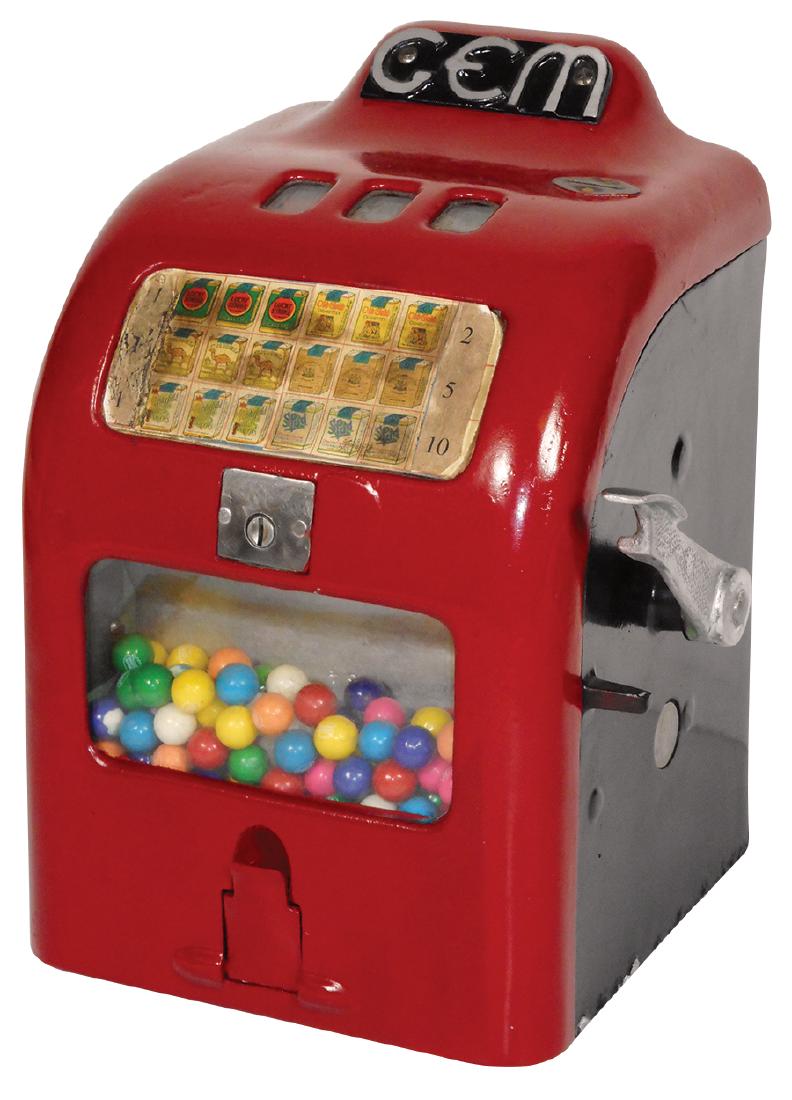 Coin-operated trade stimulator, Gem, 1 Cent w/gumball (1 of 1)