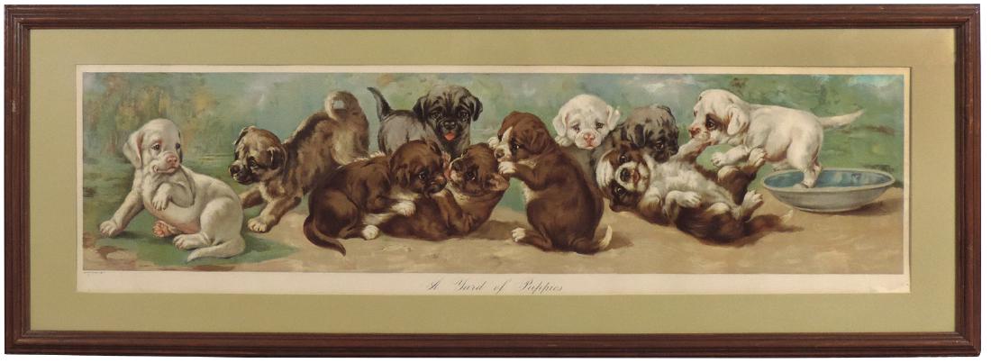 Yard Long print, "A Yard of Puppies", copyright 1898, (1 of 1)